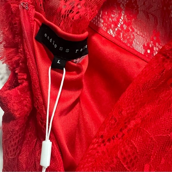 Endless Rose Red Body Con Lace Dress, New with Tags, Size Large - Picture 6 of 6